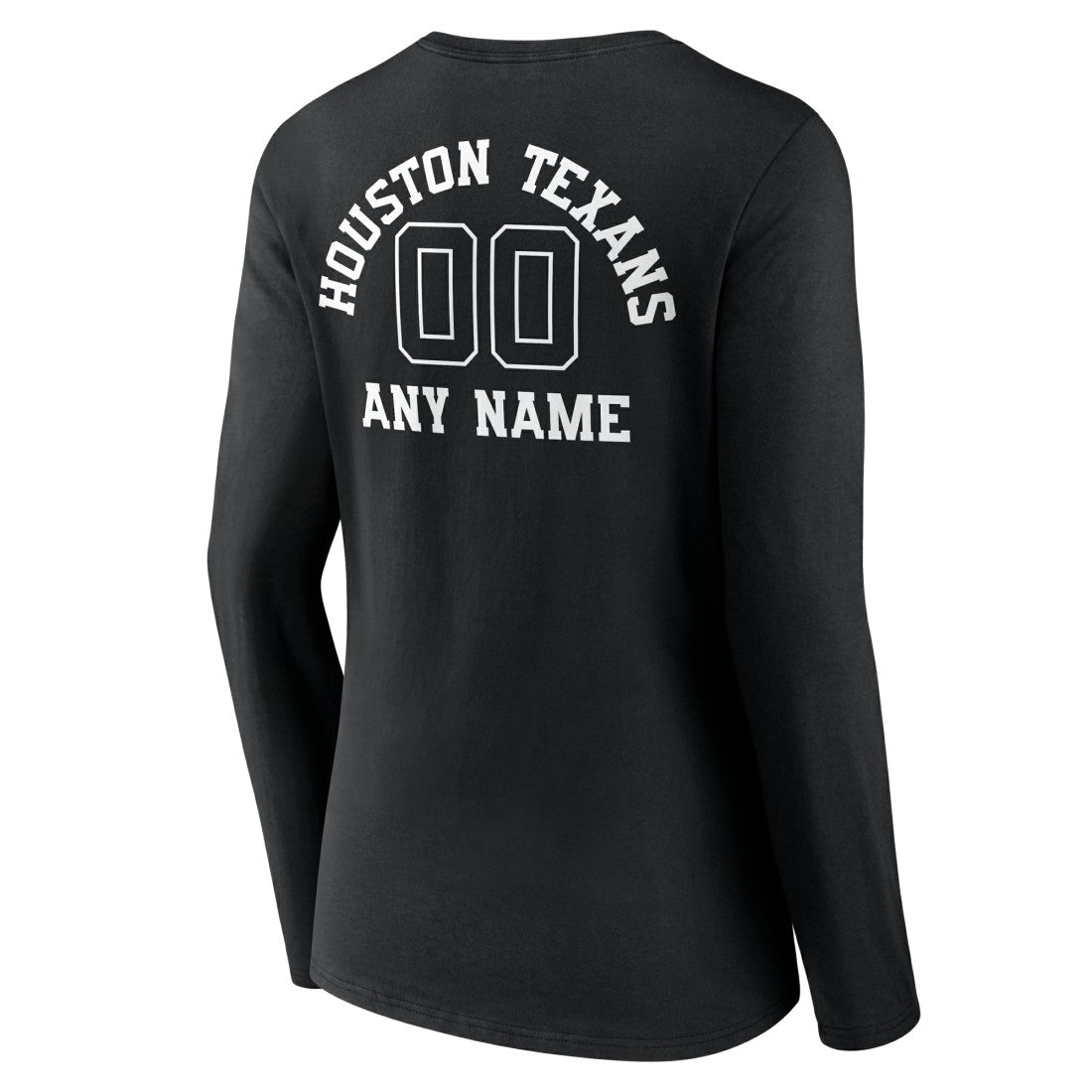 Houston Texans Women's Personalized Name & Number Monochrome Long Sleeve V-Neck T-Shirt | NFL On sale