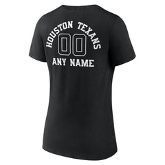 Houston Texans Women's Personalized Name & Number Monochrome V-Neck T-Shirt | NFL On sale