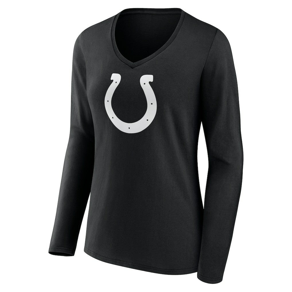 Indianapolis Colts Women's Personalized Name & Number Monochrome Long Sleeve V-Neck T-Shirt | NFL Discount