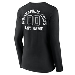 Indianapolis Colts Women's Personalized Name & Number Monochrome Long Sleeve V-Neck T-Shirt | NFL Discount