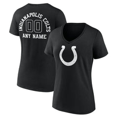 Indianapolis Colts Women's Personalized Name & Number Monochrome V-Neck T-Shirt | NFL Discount