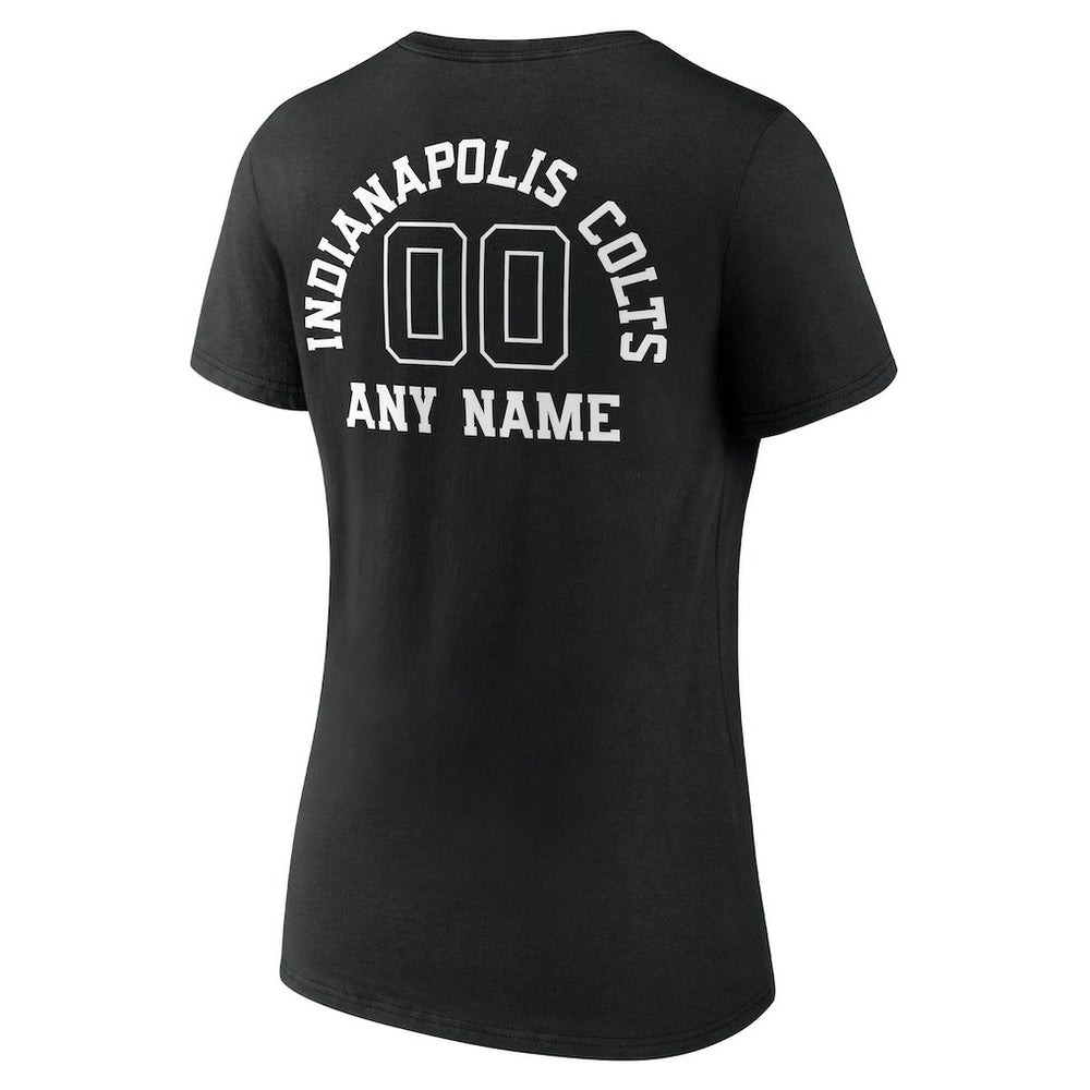 Indianapolis Colts Women's Personalized Name & Number Monochrome V-Neck T-Shirt | NFL Discount