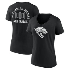 Jacksonville Jaguars Women's Personalized Name & Number Monochrome V-Neck T-Shirt | NFL US