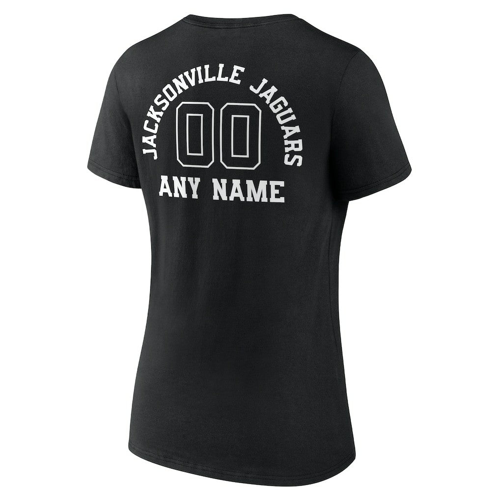 Jacksonville Jaguars Women's Personalized Name & Number Monochrome V-Neck T-Shirt | NFL US