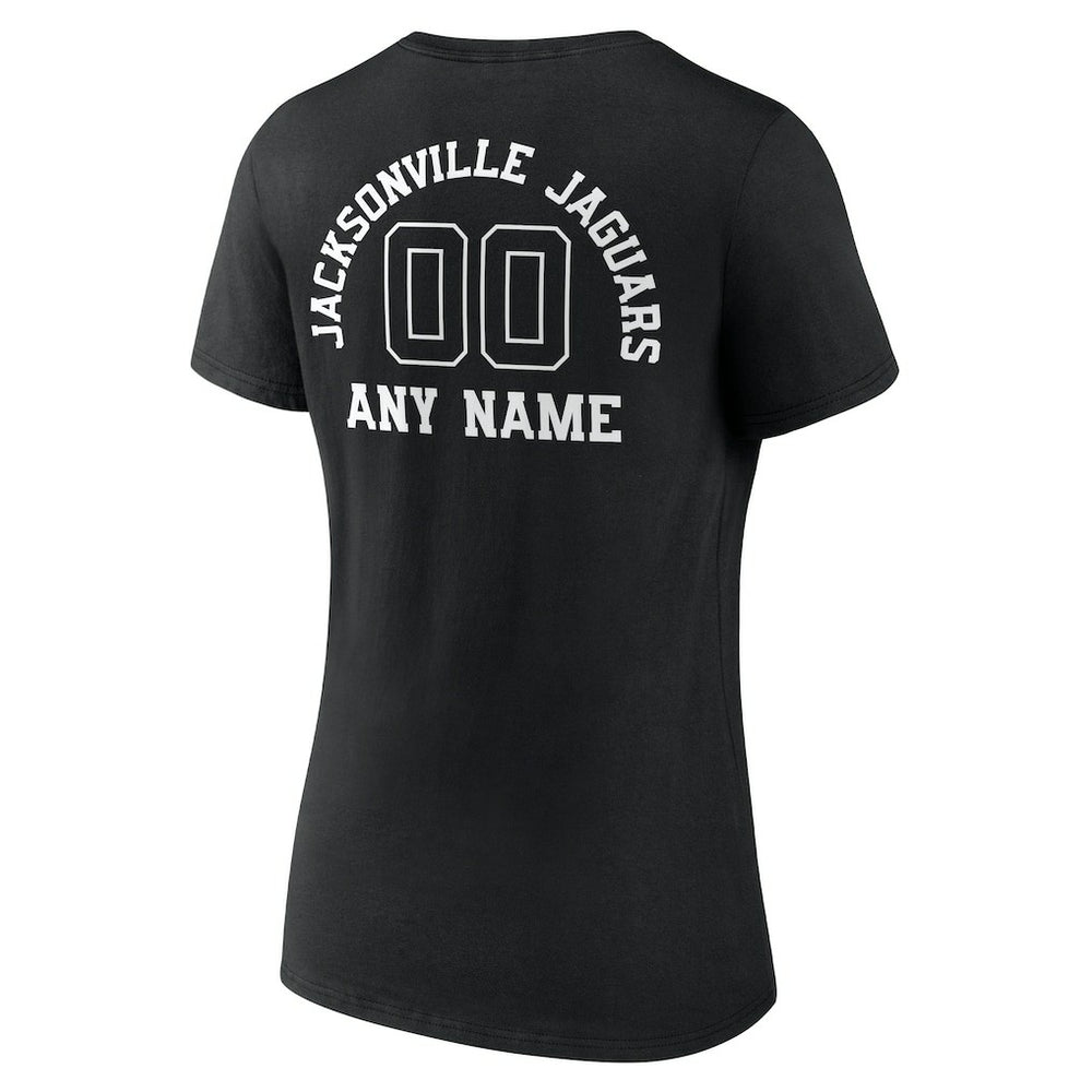 Jacksonville Jaguars Women's Personalized Name & Number Monochrome V-Neck T-Shirt | NFL US