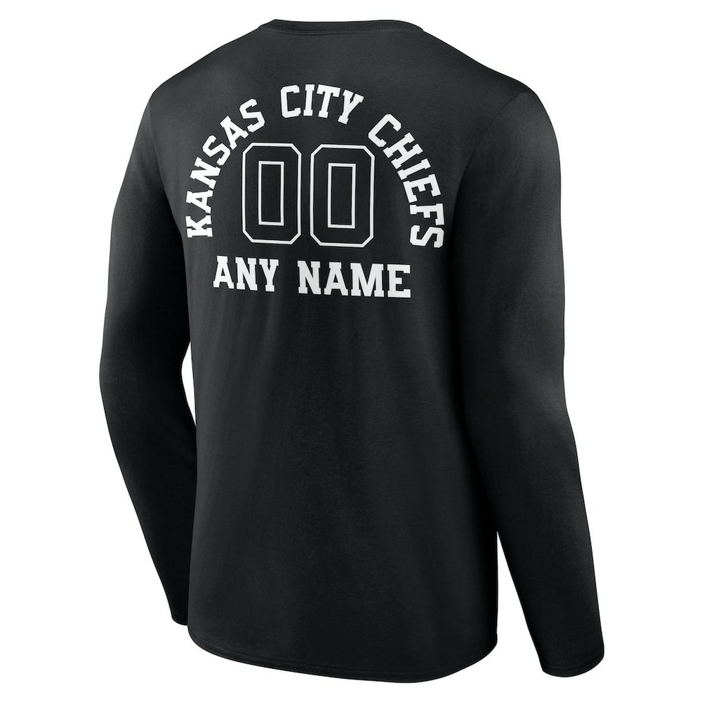 Kansas City Chiefs Personalized Name & Number Monochrome Long Sleeve T-Shirt | NFL Outlet
