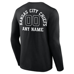 Kansas City Chiefs Personalized Name & Number Monochrome Long Sleeve T-Shirt | NFL Outlet