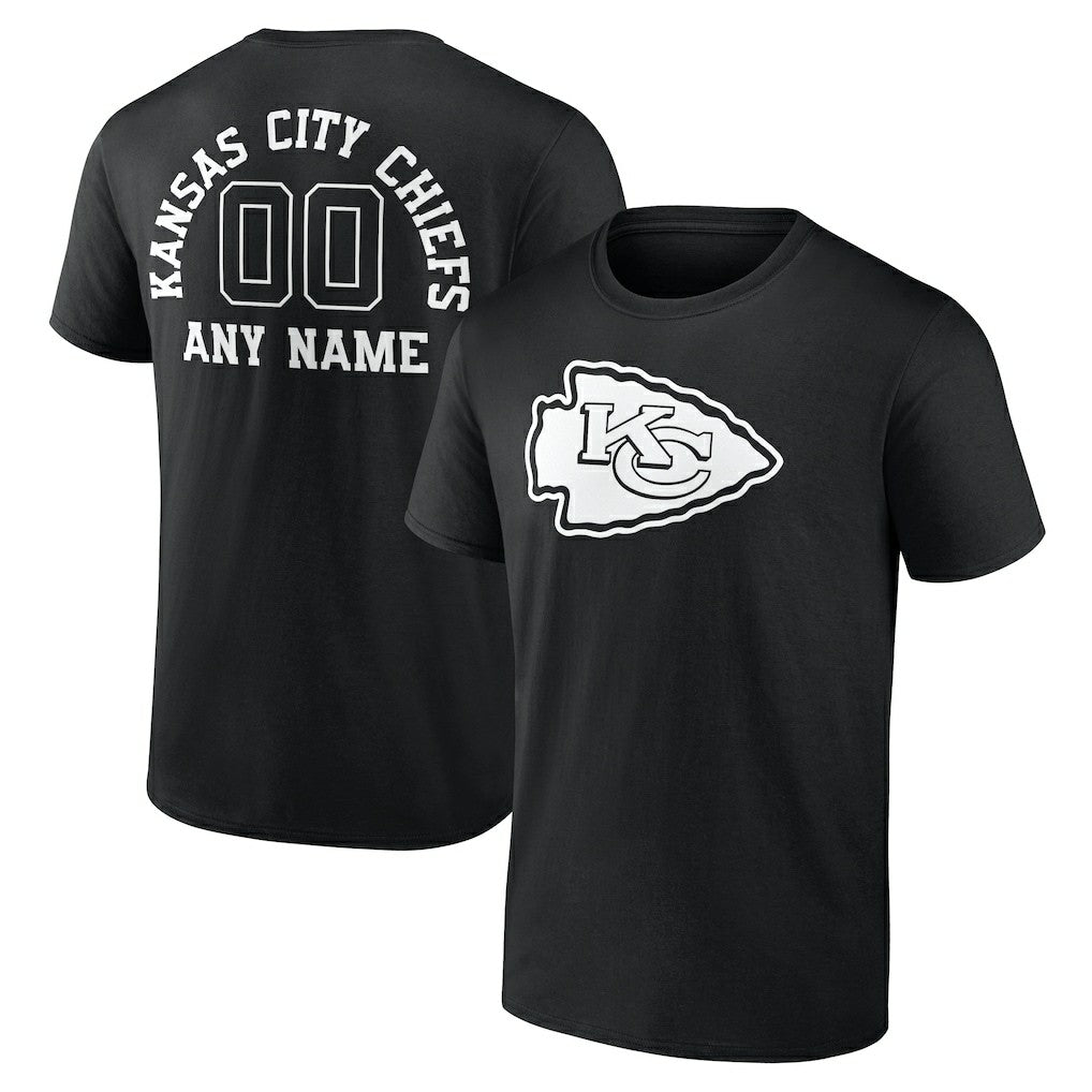 Kansas City Chiefs Personalized Name & Number Monochrome T-Shirt | NFL Sale