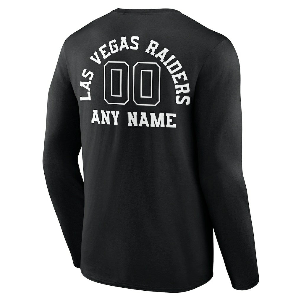 Las Vegas Raiders Personalized Name & Number Monochrome Long Sleeve T-Shirt | NFL Hot