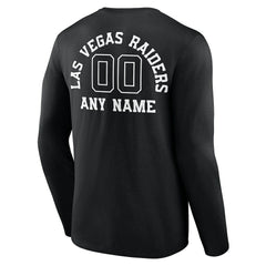 Las Vegas Raiders Personalized Name & Number Monochrome Long Sleeve T-Shirt | NFL Hot