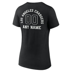 Los Angeles Chargers Women's Personalized Name & Number Monochrome V-Neck T-Shirt | NFL Hot