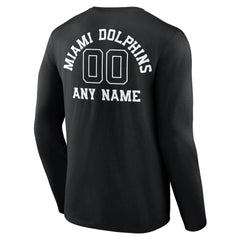 Miami Dolphins Personalized Name & Number Monochrome Long Sleeve T-Shirt | NFL On sale