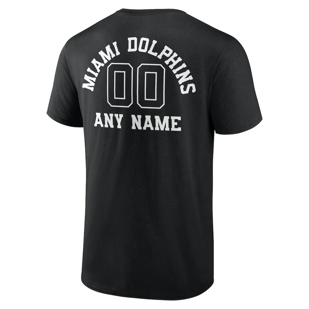 Miami Dolphins Personalized Name & Number Monochrome T-Shirt | NFL Discount