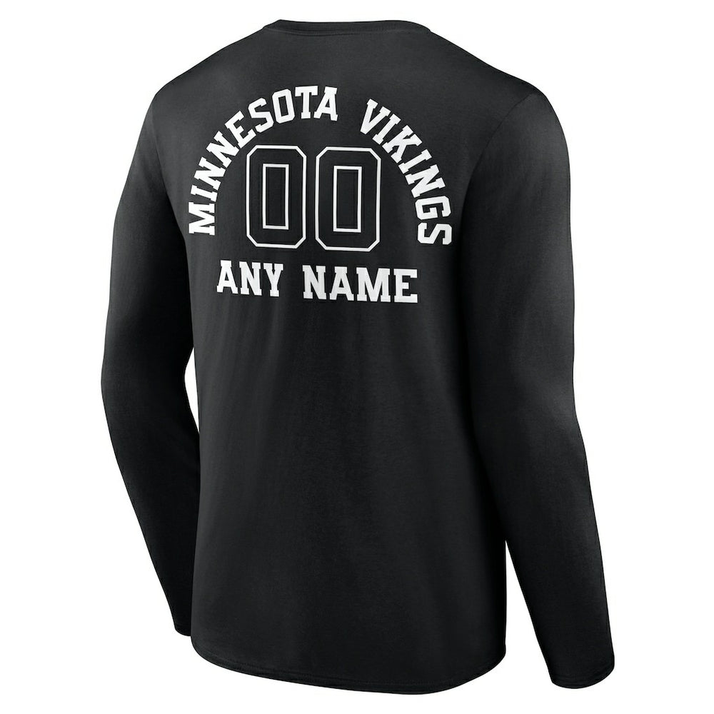 Minnesota Vikings Personalized Name & Number Monochrome Long Sleeve T-Shirt | NFL US