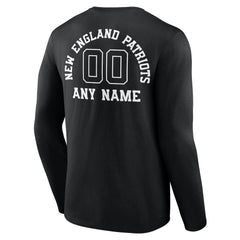 New England Patriots Personalized Name & Number Monochrome Long Sleeve T-Shirt | NFL New