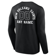 New Orleans Saints Personalized Name & Number Monochrome Long Sleeve T-Shirt | NFL New