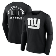 New York Giants Personalized Name & Number Monochrome Long Sleeve T-Shirt | NFL Discount