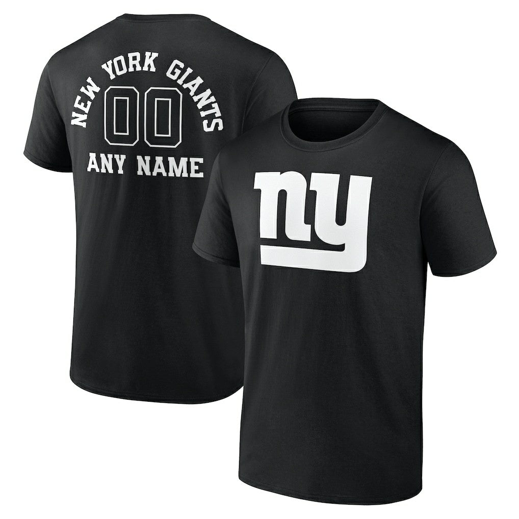 New York Giants Personalized Name & Number Monochrome T-Shirt | NFL Discount
