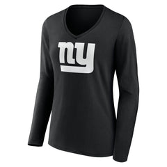 New York Giants Women's Personalized Name & Number Monochrome Long Sleeve V-Neck T-Shirt | NFL Near me