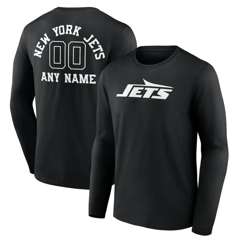 New York Jets Personalized Name & Number Monochrome Long Sleeve T-Shirt | NFL US