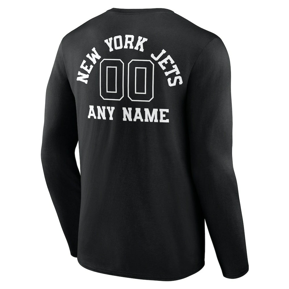 New York Jets Personalized Name & Number Monochrome Long Sleeve T-Shirt | NFL US