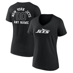 New York Jets Women's Personalized Name & Number Monochrome V-Neck T-Shirt | NFL Discount