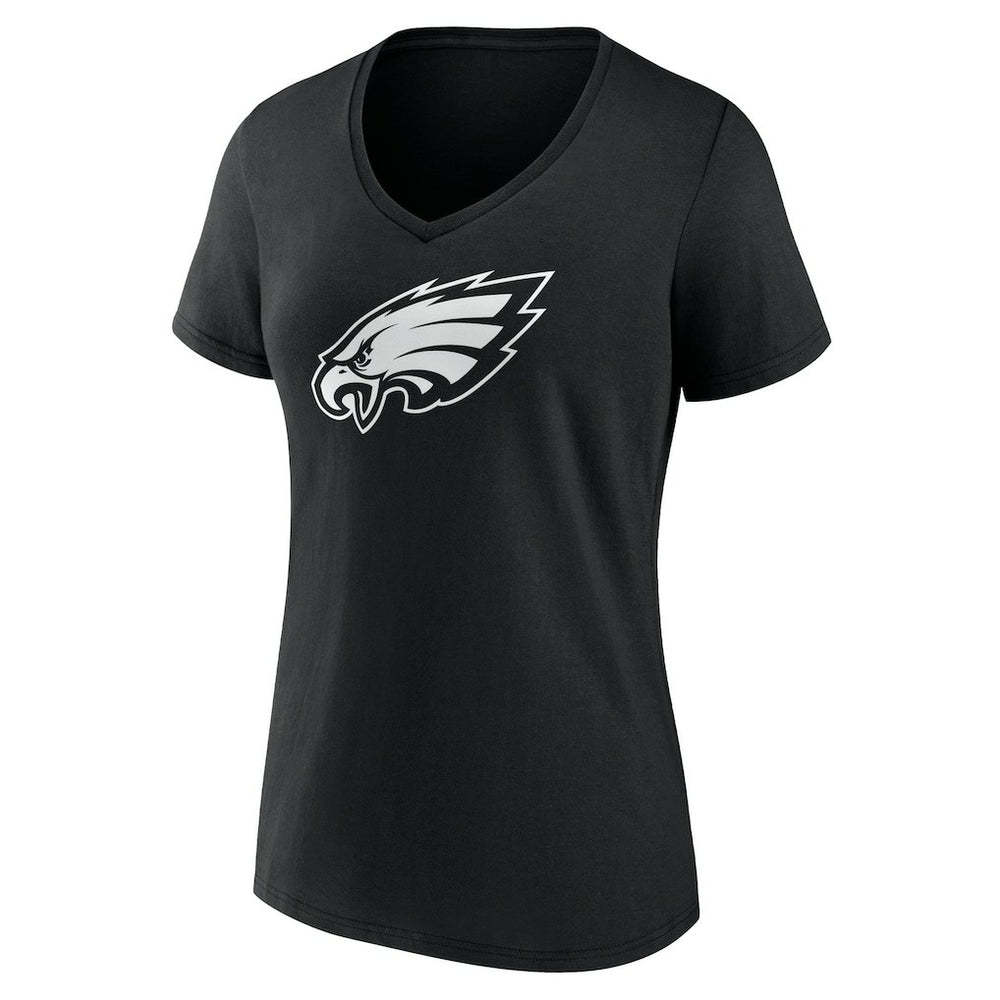 Philadelphia Eagles Women's Personalized Name & Number Monochrome V-Neck T-Shirt | NFL Discount