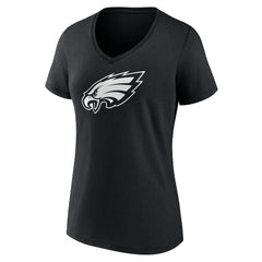 Philadelphia Eagles Women's Personalized Name & Number Monochrome V-Neck T-Shirt | NFL Discount