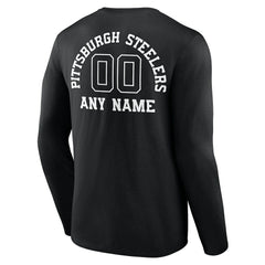 Pittsburgh Steelers Personalized Name & Number Monochrome Long Sleeve T-Shirt | NFL New