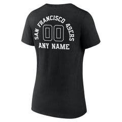 San Francisco 49ers Women's Personalized Name & Number Monochrome V-Neck T-Shirt | NFL Near me