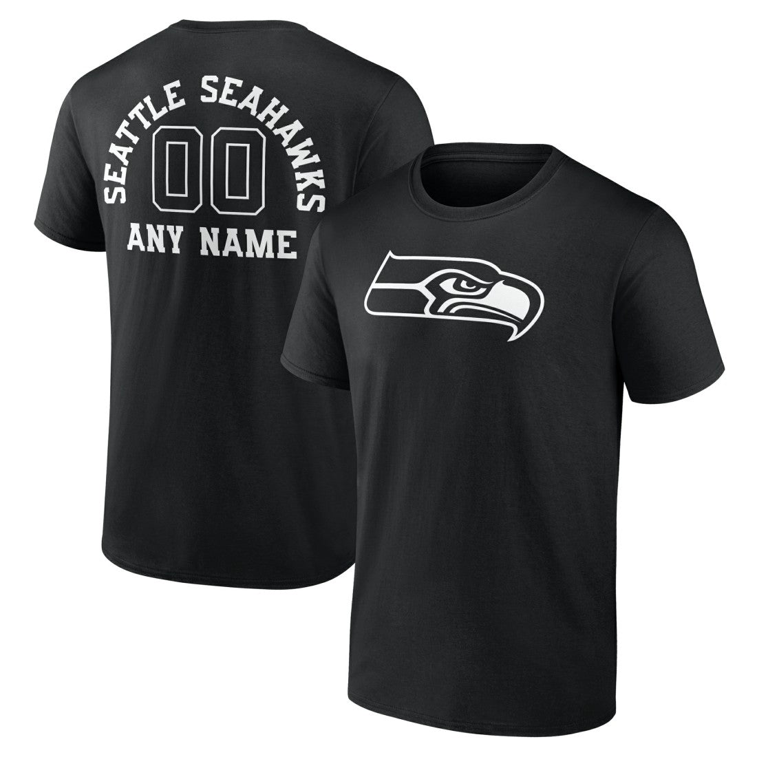 Seattle Seahawks Personalized Name & Number Monochrome T-Shirt | NFL New