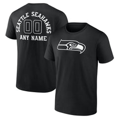 Seattle Seahawks Personalized Name & Number Monochrome T-Shirt | NFL New