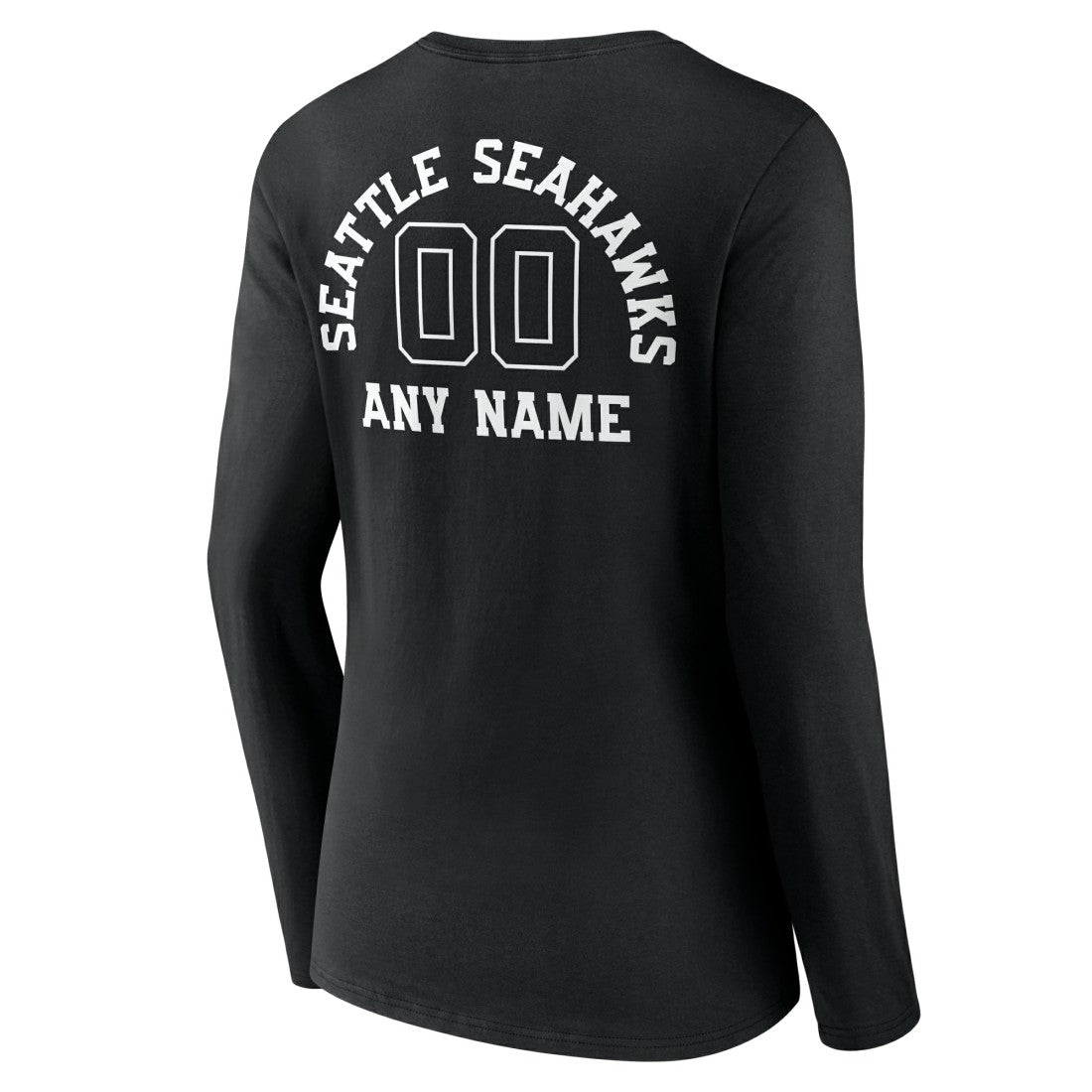 Seattle Seahawks Women's Personalized Name & Number Monochrome Long Sleeve V-Neck T-Shirt | NFL Outlet