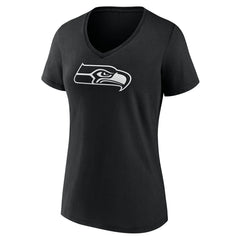 Seattle Seahawks Women's Personalized Name & Number Monochrome V-Neck T-Shirt | NFL Sale