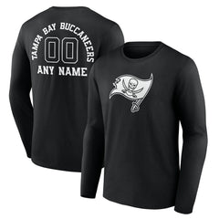 Tampa Bay Buccaneers Personalized Name & Number Monochrome Long Sleeve T-Shirt | NFL On sale