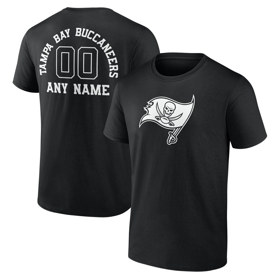 Tampa Bay Buccaneers Personalized Name & Number Monochrome T-Shirt | NFL Discount