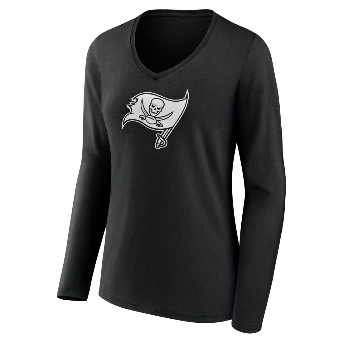 Tampa Bay Buccaneers Women's Personalized Name & Number Monochrome Long Sleeve V-Neck T-Shirt | NFL New