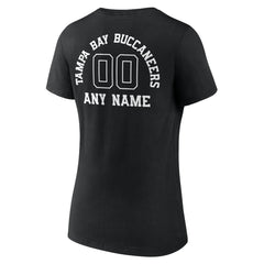 Tampa Bay Buccaneers Women's Personalized Name & Number Monochrome V-Neck T-Shirt | NFL US