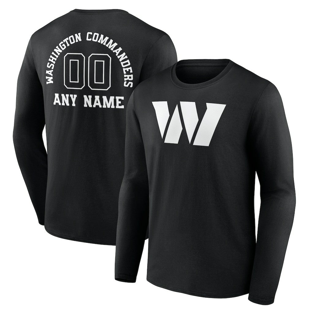 Washington Commanders Personalized Name & Number Monochrome Long Sleeve T-Shirt | NFL Online