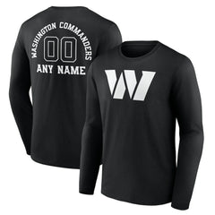 Washington Commanders Personalized Name & Number Monochrome Long Sleeve T-Shirt | NFL Online