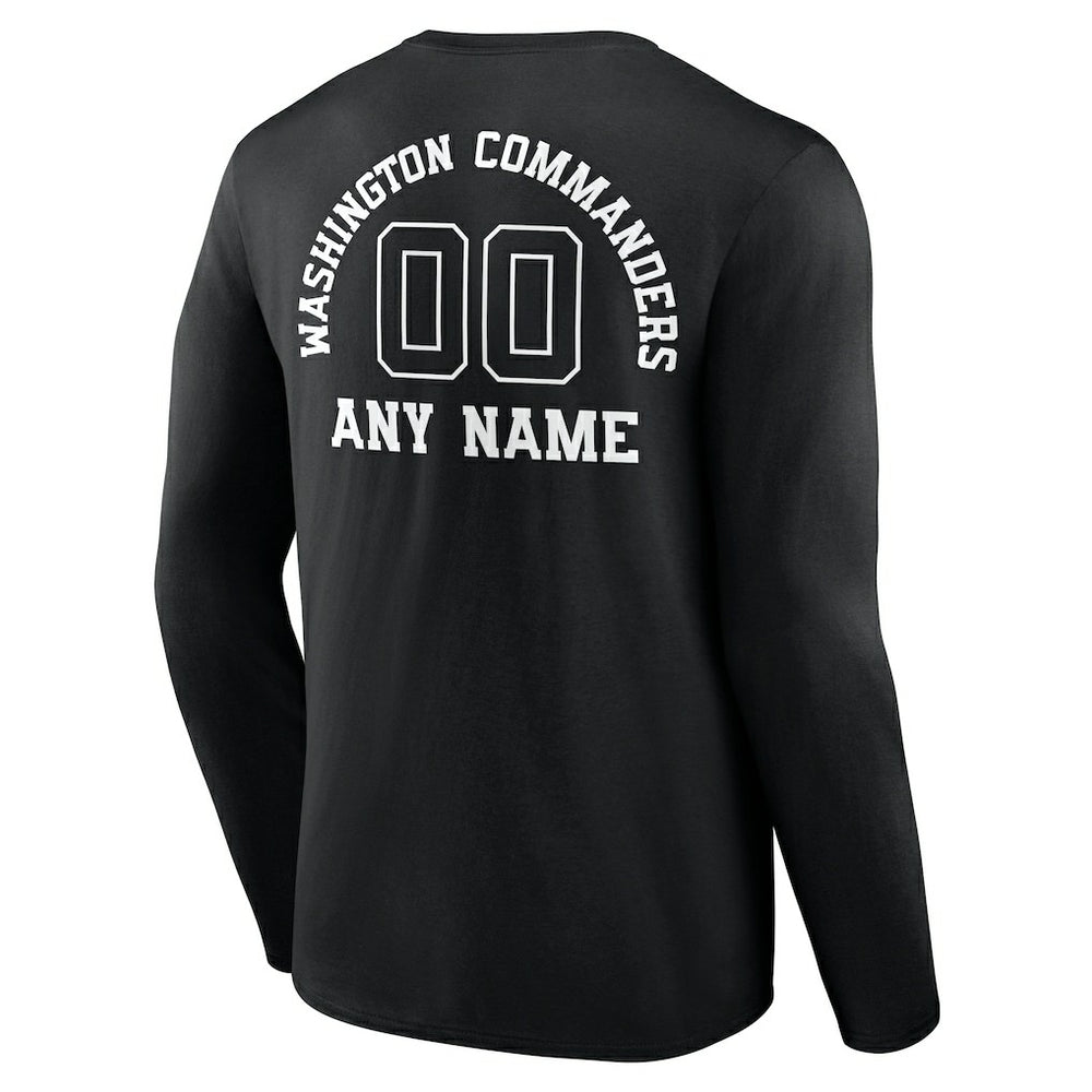 Washington Commanders Personalized Name & Number Monochrome Long Sleeve T-Shirt | NFL Online
