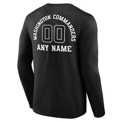 Washington Commanders Personalized Name & Number Monochrome Long Sleeve T-Shirt | NFL Online