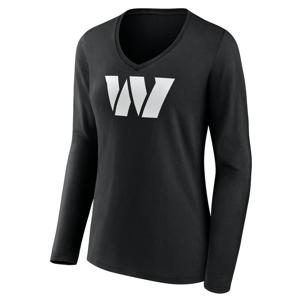 Washington Commanders Women's Personalized Name & Number Monochrome Long Sleeve V-Neck T-Shirt | NFL Hot