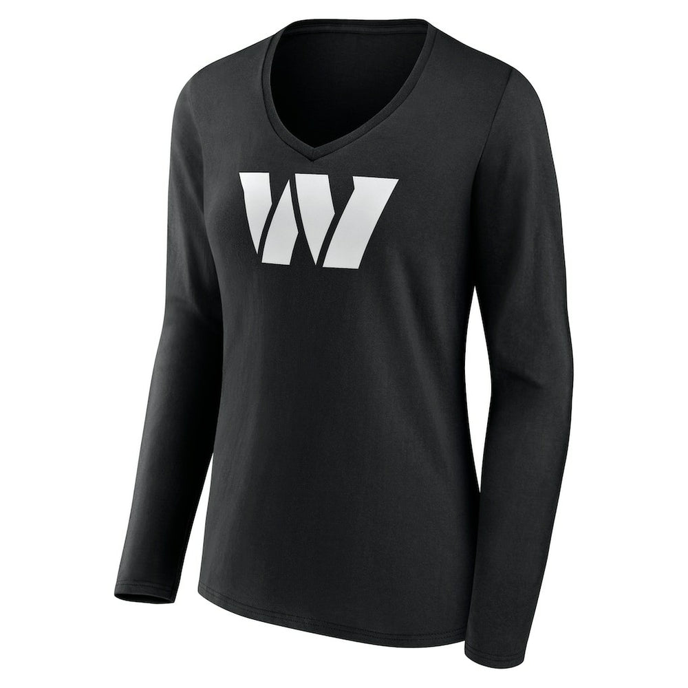 Washington Commanders Women's Personalized Name & Number Monochrome Long Sleeve V-Neck T-Shirt | NFL Hot