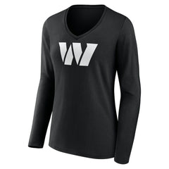 Washington Commanders Women's Personalized Name & Number Monochrome Long Sleeve V-Neck T-Shirt | NFL Hot
