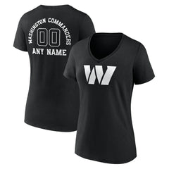 Washington Commanders Women's Personalized Name & Number Monochrome V-Neck T-Shirt | NFL Discount