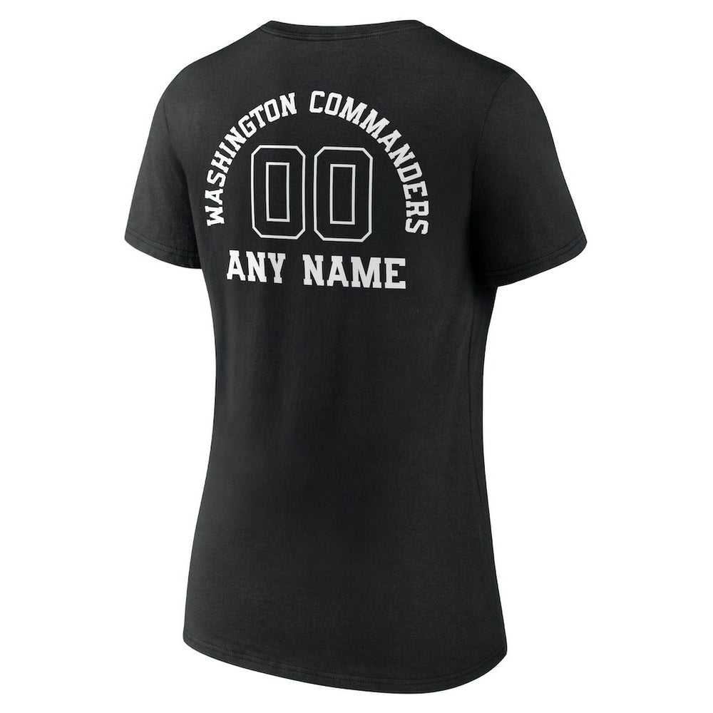 Washington Commanders Women's Personalized Name & Number Monochrome V-Neck T-Shirt | NFL Discount