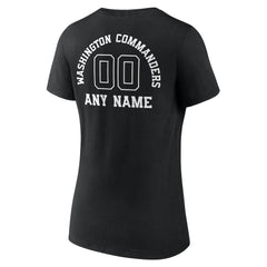 Washington Commanders Women's Personalized Name & Number Monochrome V-Neck T-Shirt | NFL Discount