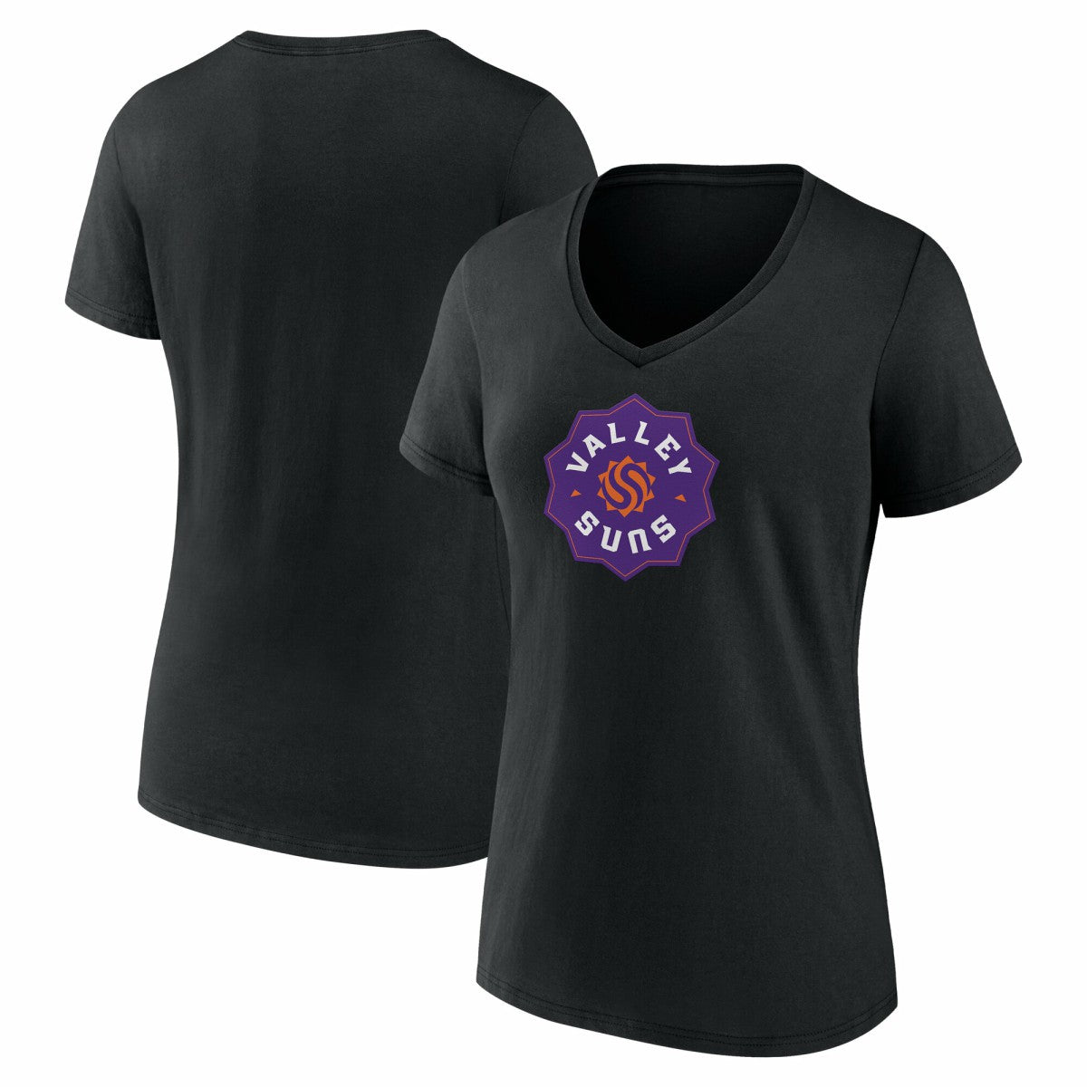 Black Valley Suns Women's Primary Logo V-Neck T-Shirt | NBA