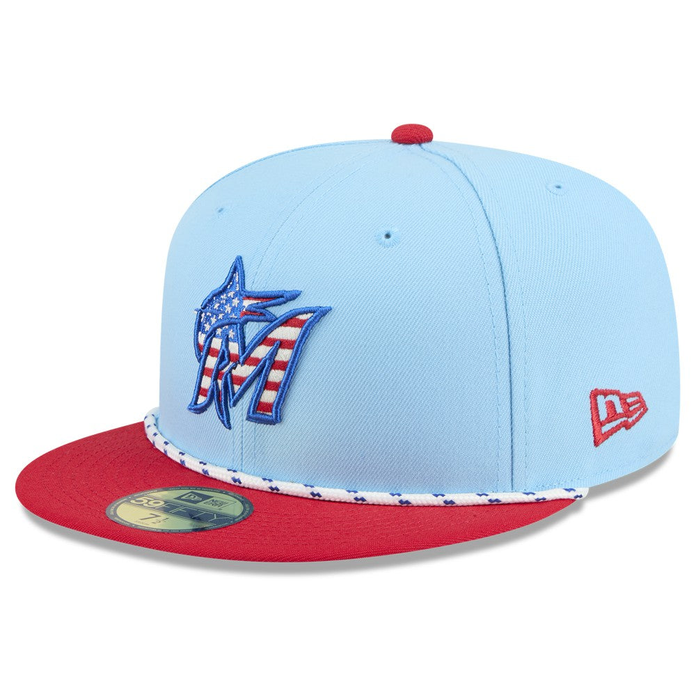 Miami Marlins New Era 2025 Fourth of July 59FIFTY Fitted Hat - MLB Hats